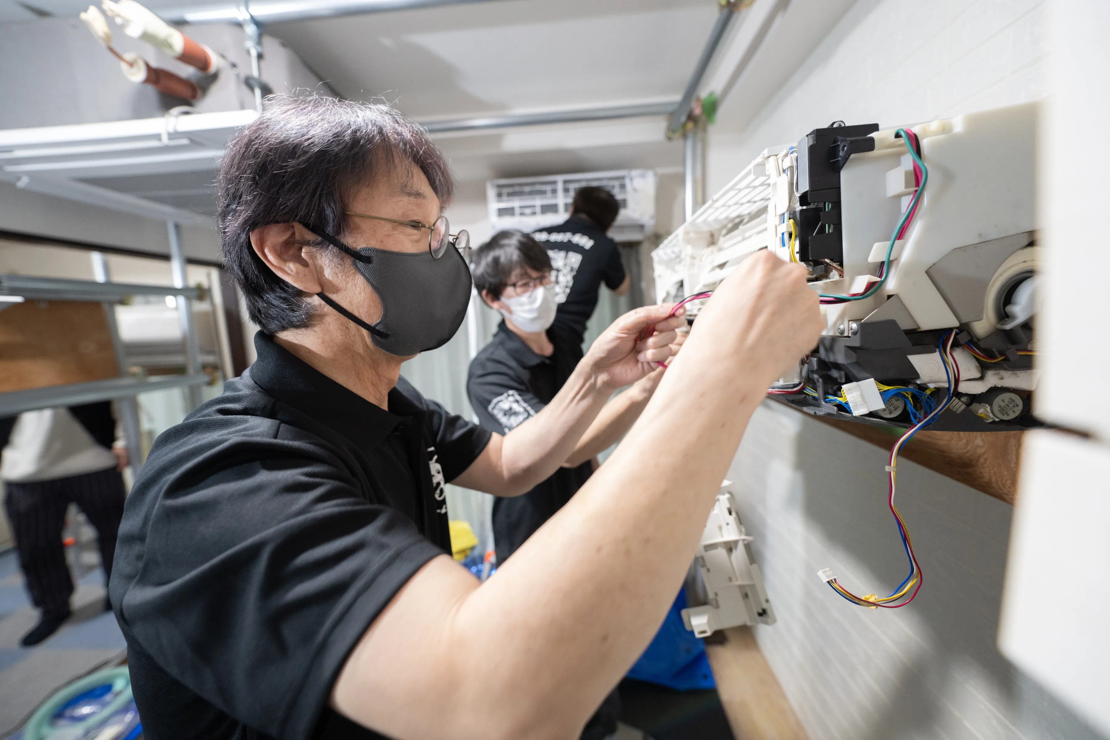 実機を使ったエアコン研修